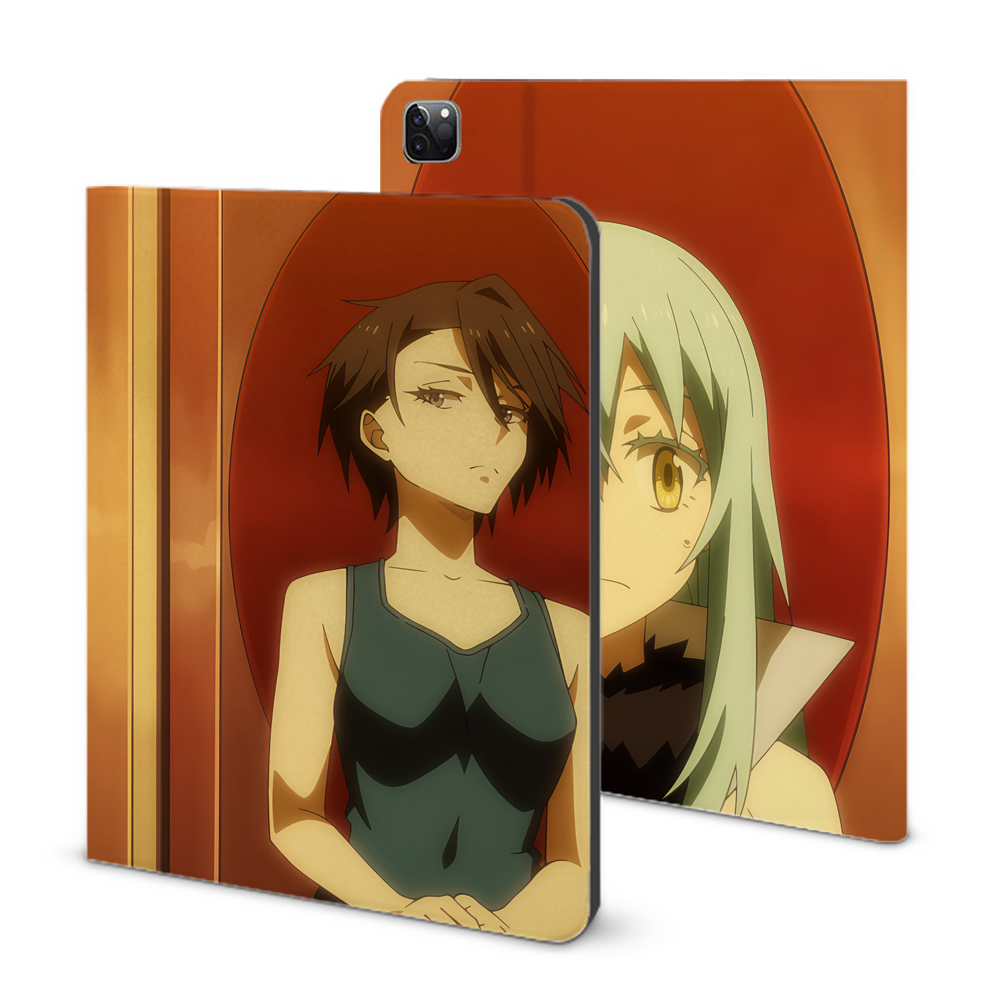 （画像用） 転スラ Regarding Reincarnated to Slime IPad ケース ブック型 PUレザー TPU 耐衝撃 軽量 薄型 ペン収納なし 全面保護 IPad 各モデル対応